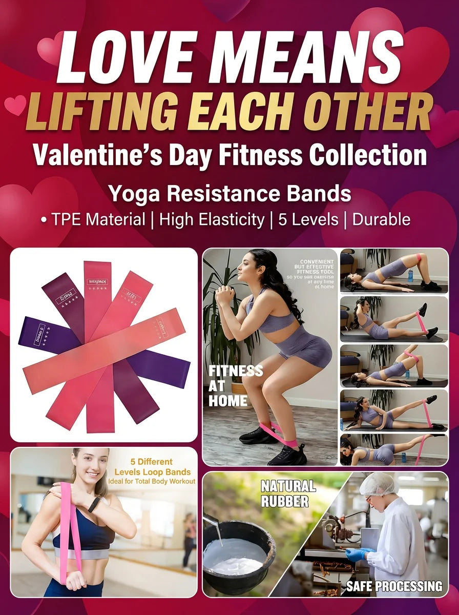 Soft Tpe Loop Resistance Bands Set For Fitness And Yoga