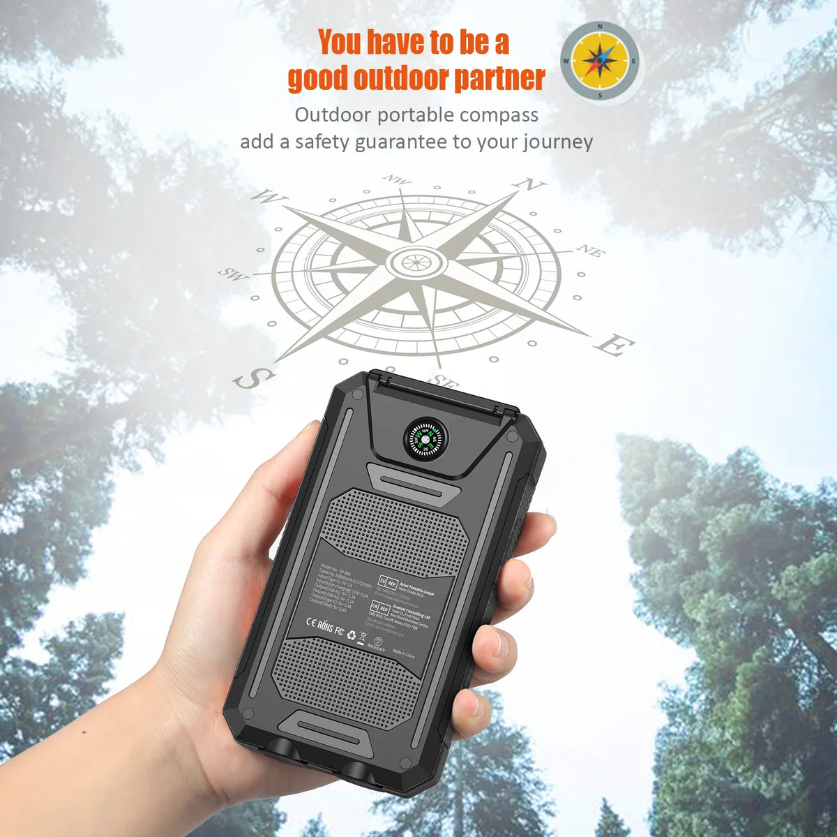 Solar Charging Power Bank With Dual USB Type C Outputs