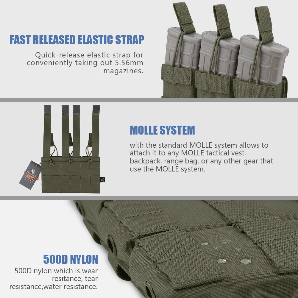 KRYDEX Tactical MOLLE Magazine Pouch For M4 Rifle Systems