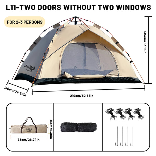 Pakicetus Automatic Pop Up Camping Tent Quick Setup Lightweight Shelter