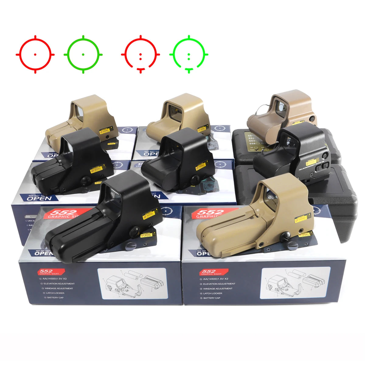 Bestsight Red And Green Dot Hunting Reflex Sight Scope