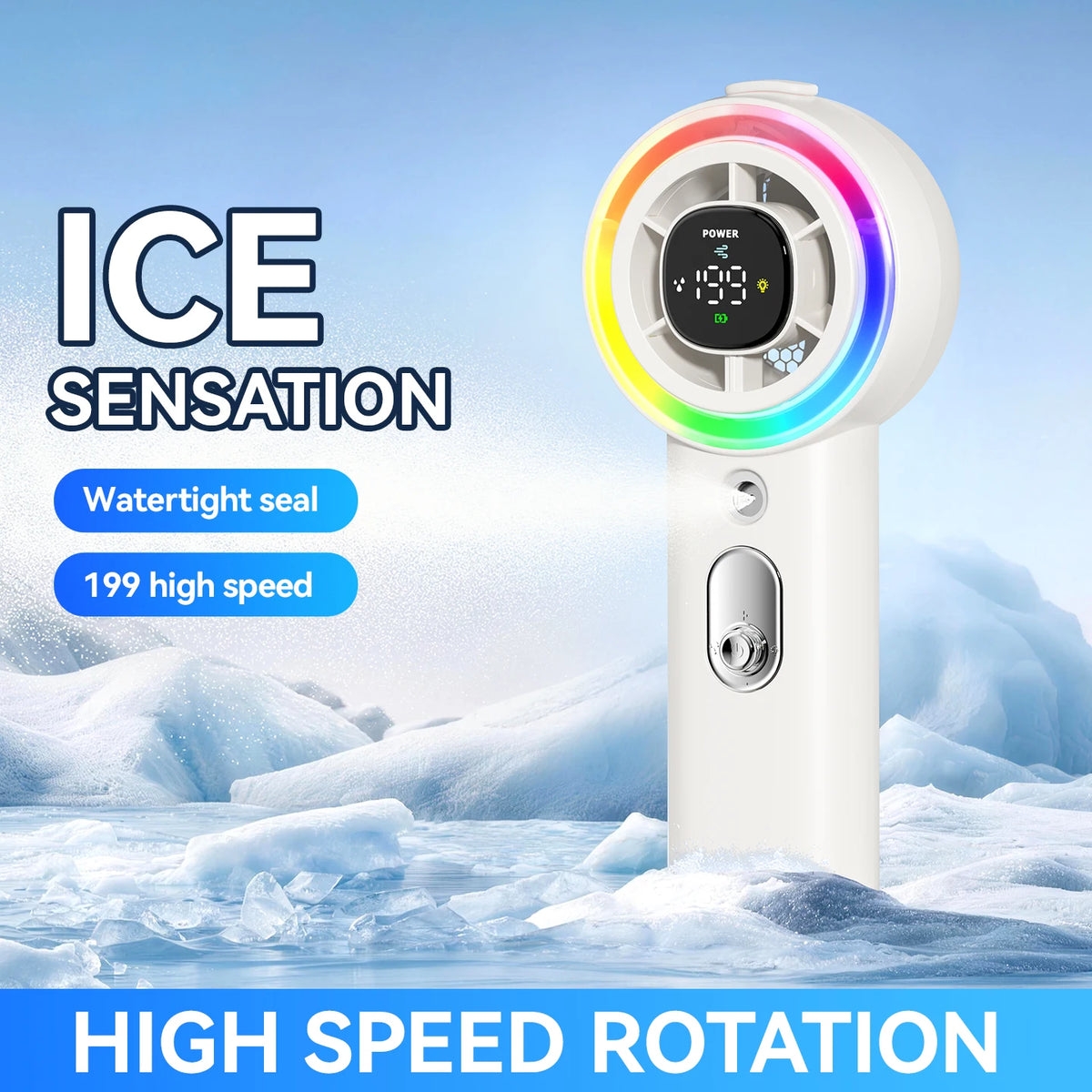 Handheld Mist Spray Cooling Fan With Dual Function Rechargeable Battery