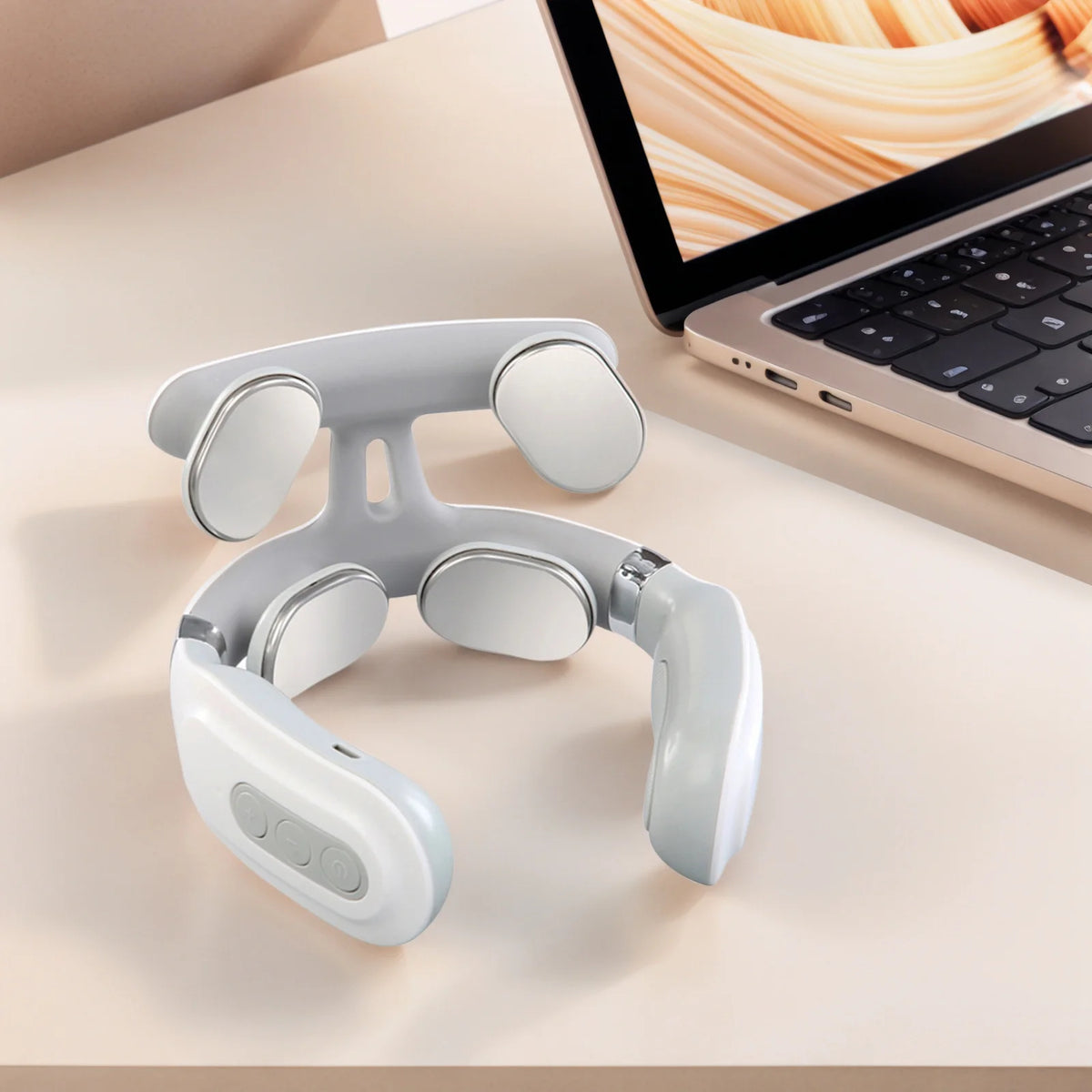 Four Head Pulse Heating Cervical Neck Massager Usb Rechargeable