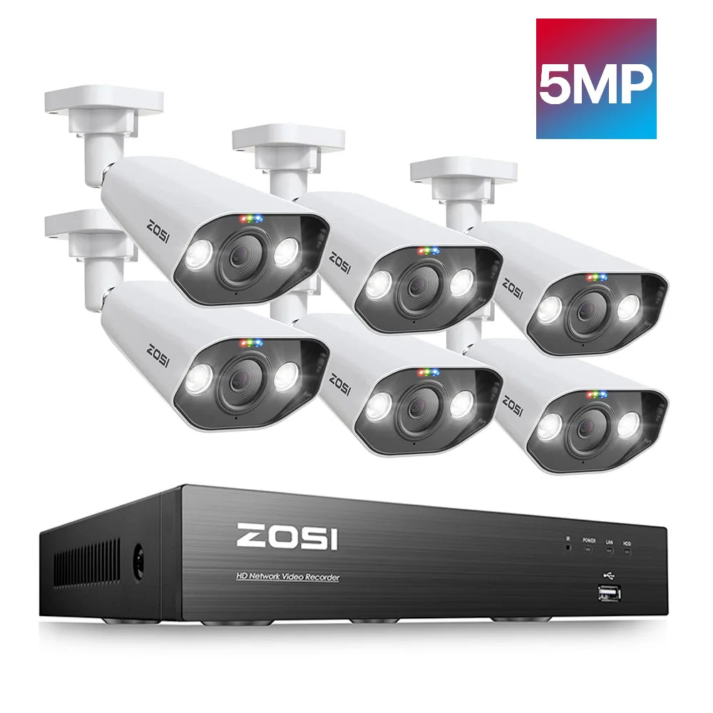 Zosi 8Ch 4K PoE CCTV Outdoor Security Camera Nvr Kit