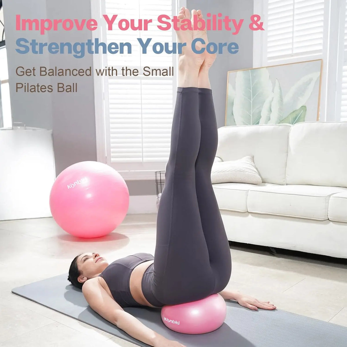 Kisnbld Mini Pilates Ball For Fitness Stability And Core Training