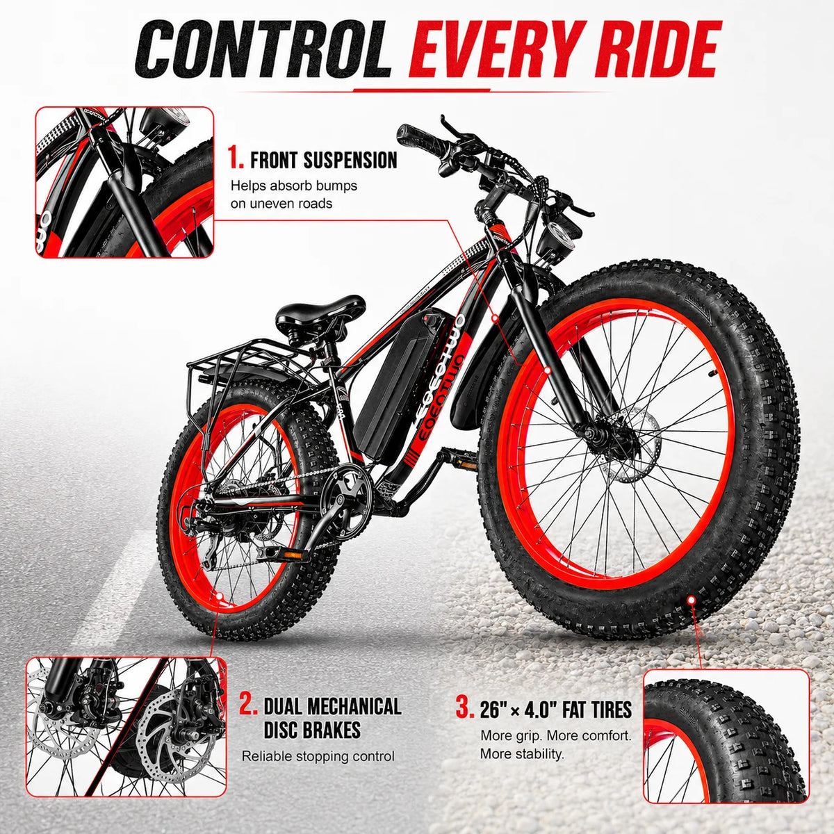 Eoeotwo Adult Fat Tire Electric Bike For Daily Commuting