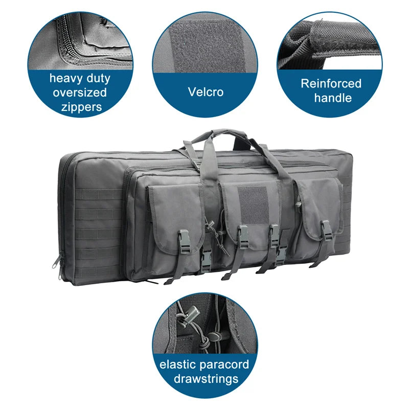 LQArmy Tactical Double Rifle Case Molle Hunting Airsoft Gun Backpack
