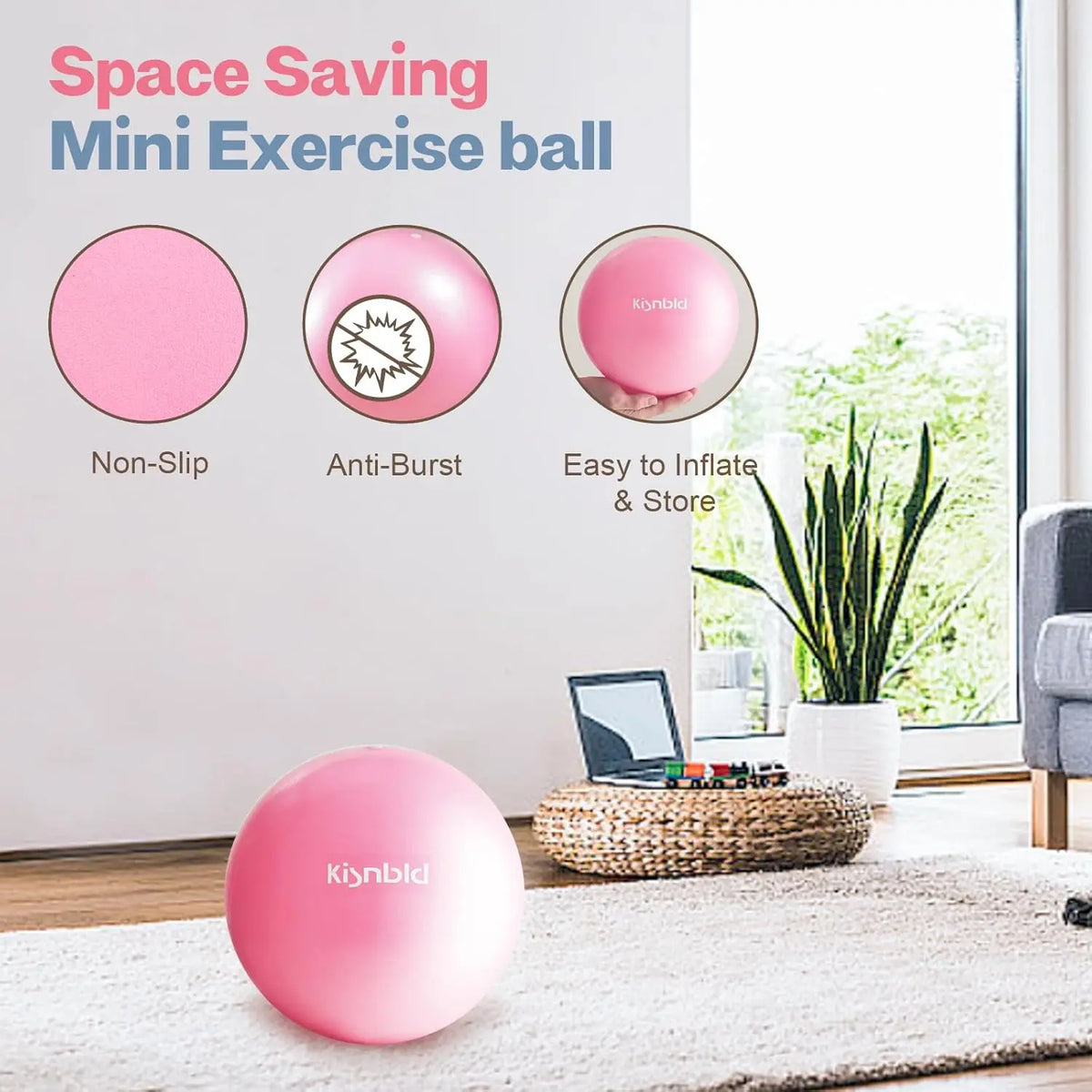 Kisnbld Mini Pilates Ball For Fitness Stability And Core Training