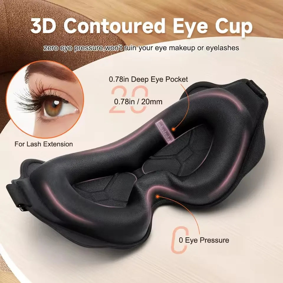 Contoured 3D Sleep Eye Mask Light Blocking Unisex Blindfold