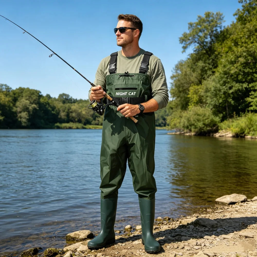 Night Cat Waterproof Hunting Fishing Chest Wader Breathable Nylon