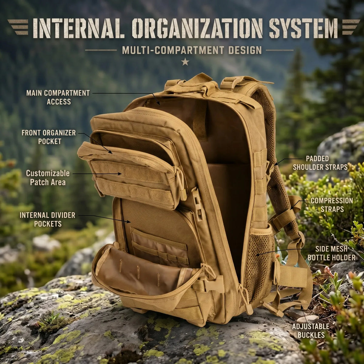 ReFire Gear Tactical Hunting Backpack With Modular Molle System Design