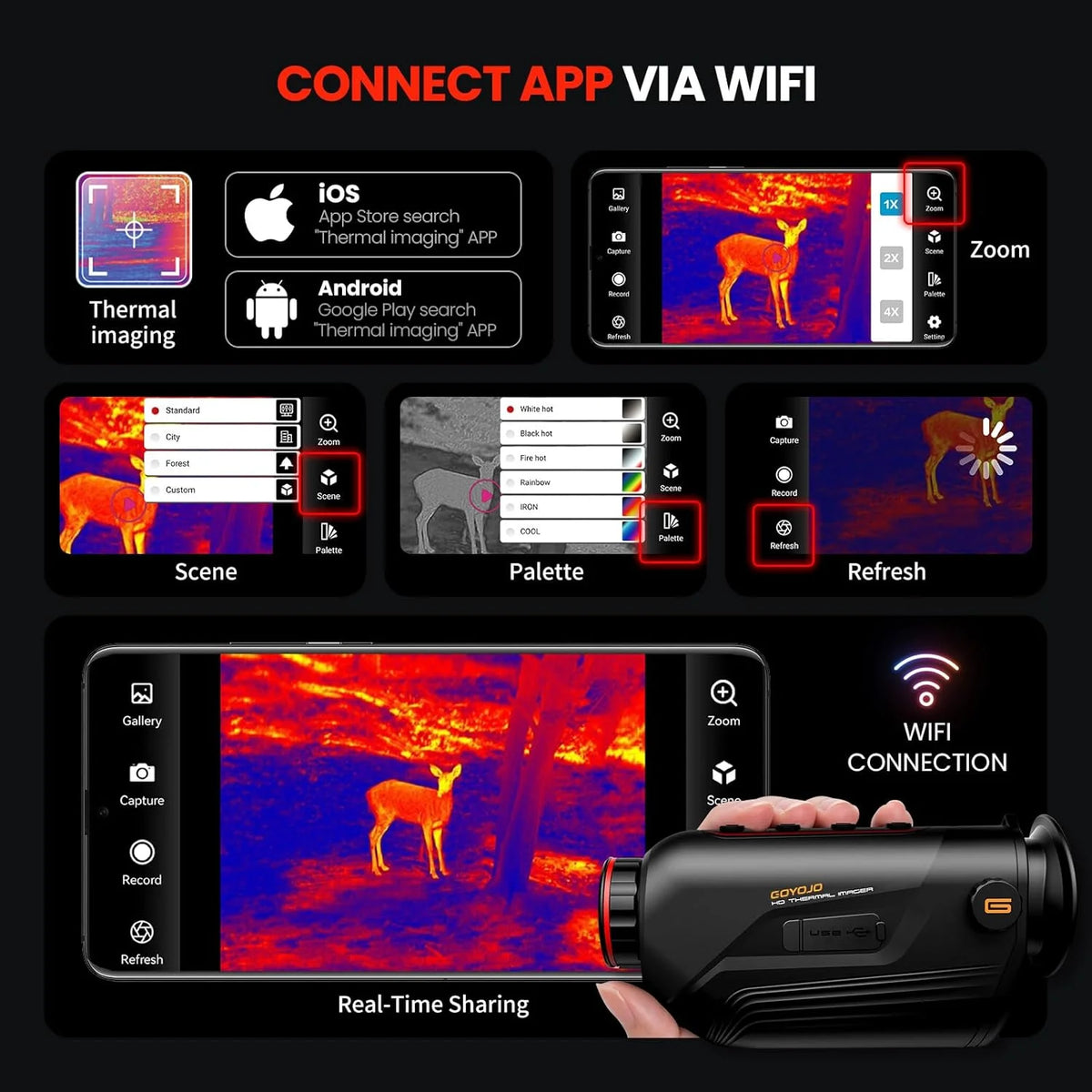 GOYOJO Thermal Imaging Monocular With Night Vision