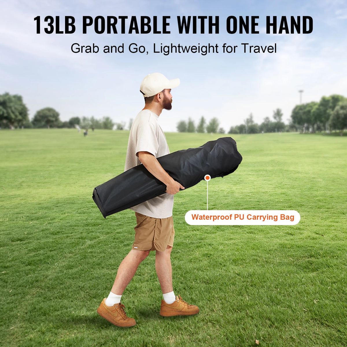 Vevor Portable Folding Chair With Padded Arms For Picnic