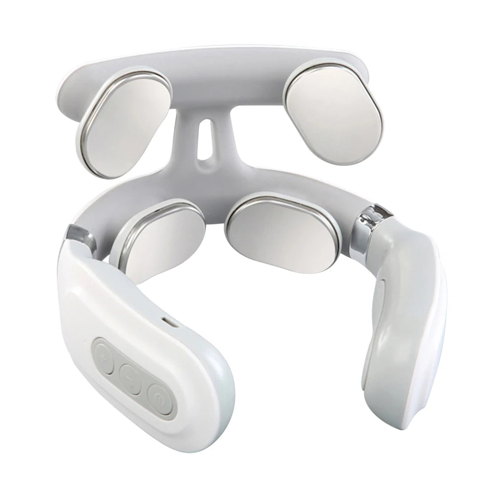 Four Head Pulse Heating Cervical Neck Massager Usb Rechargeable