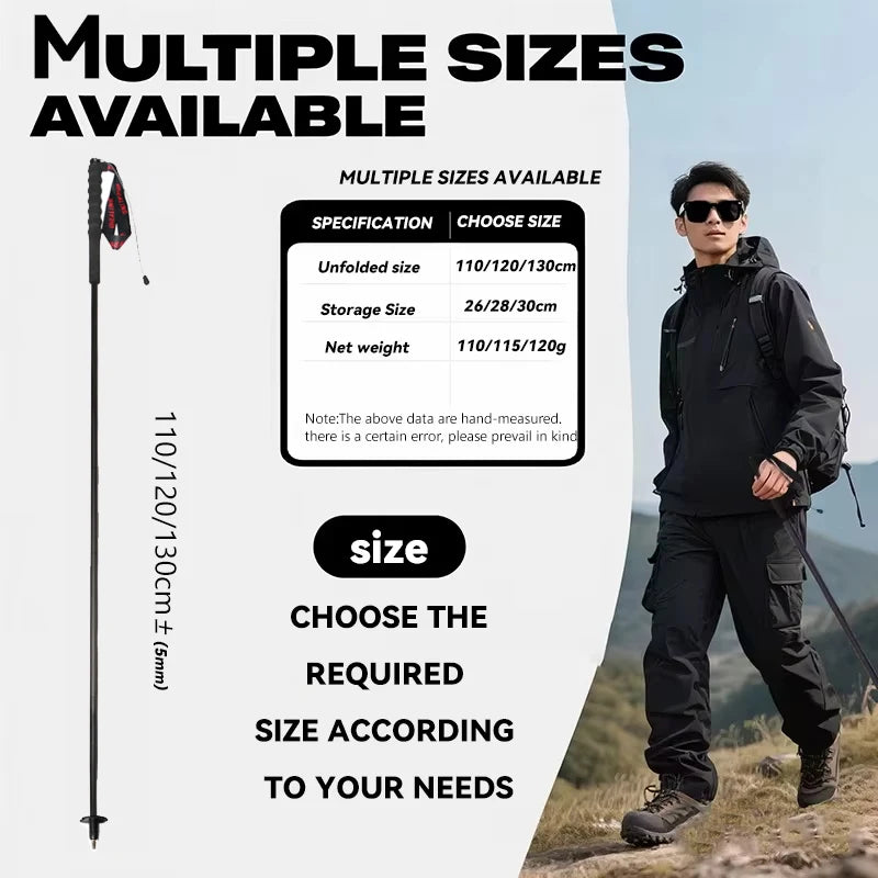 OKHEALING Carbon Fiber Foldable Antishock Trekking Poles For Hiking