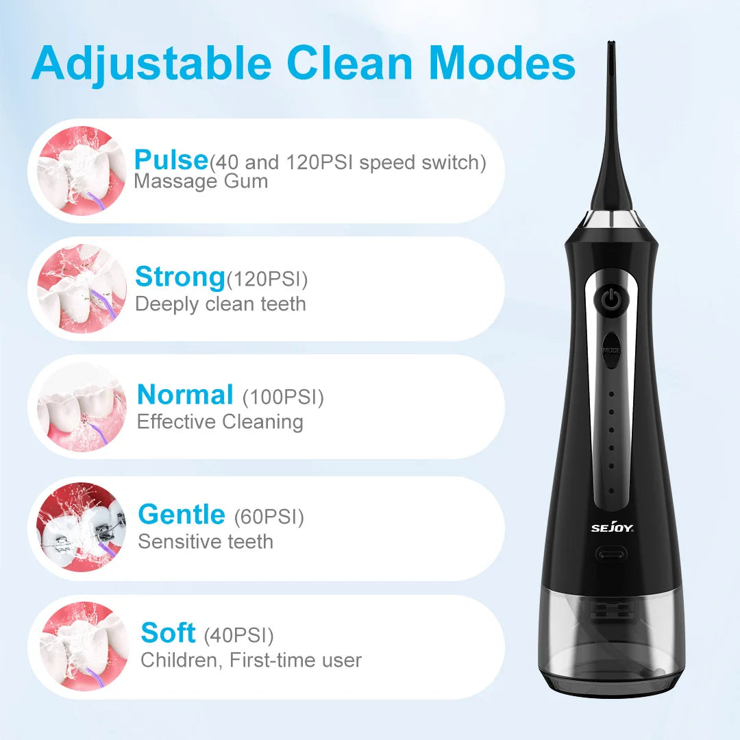 Sejoy Water Flosser Portable Oral Irrigator Teeth Cleaner