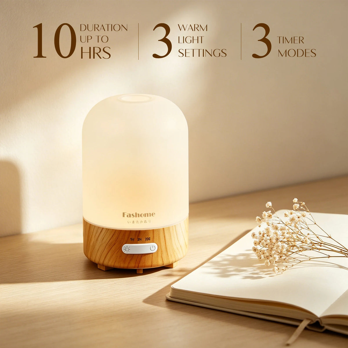 Fashome Ultrasonic Essential Oil Glass Aroma Diffuser And Humidifier