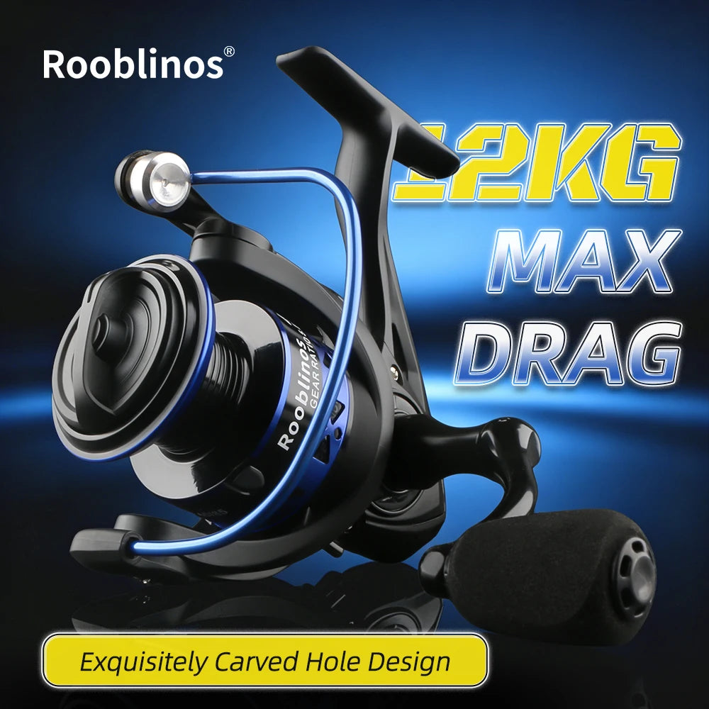 Rooblinos Easting Spinning Fishing Reel Metal Spool 12BB