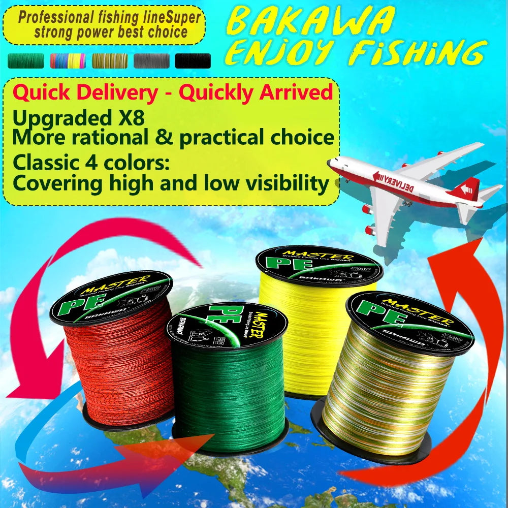 Bakawa Braided PE Fishing Line For Saltwater And Carp Angling