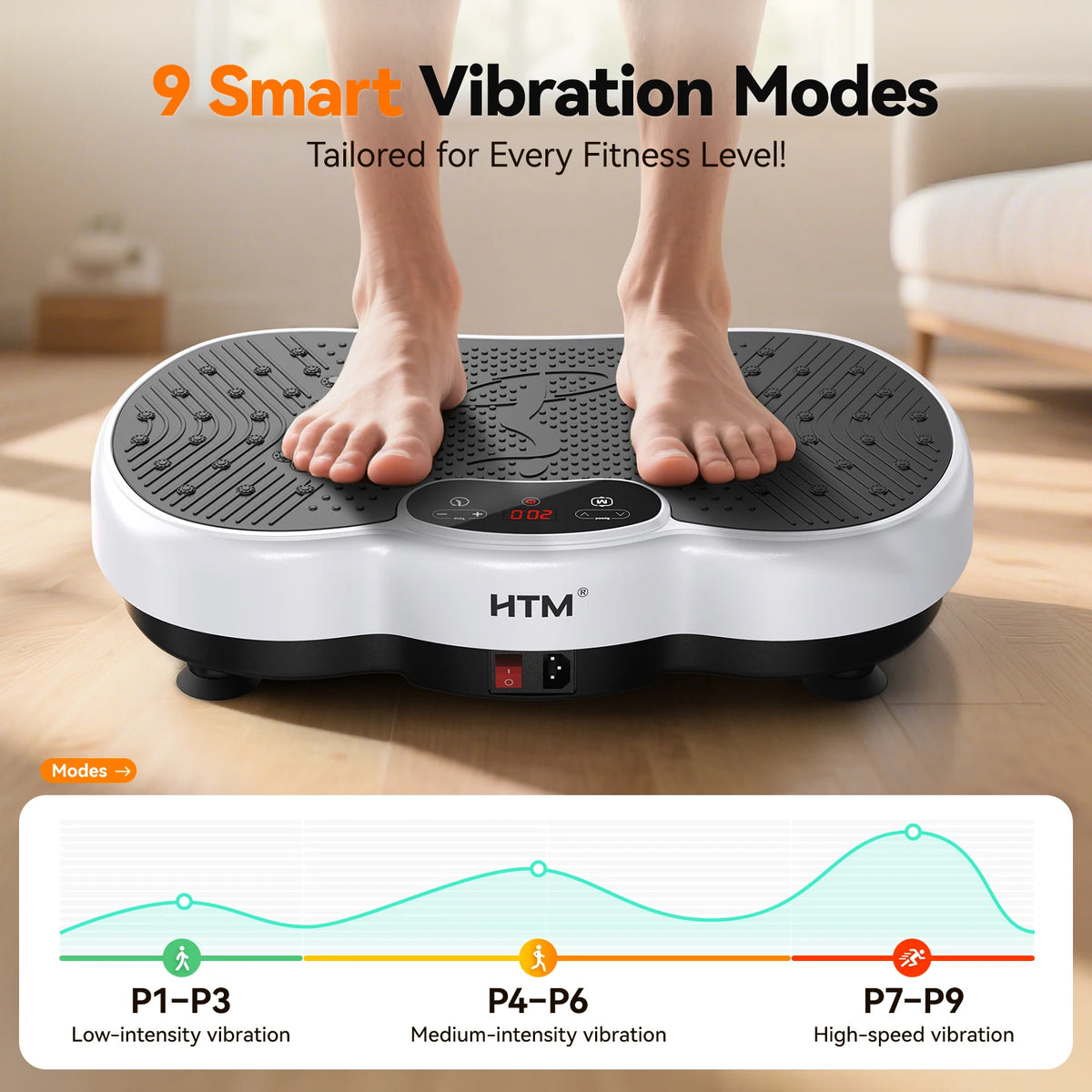 Portable Adjustable Vibration Exercise Plate Full Body Fitness Workout Machine