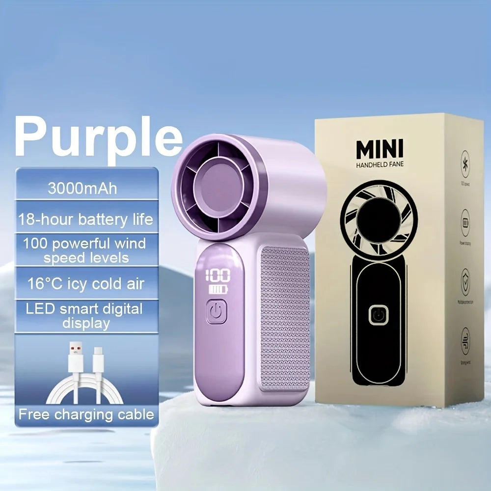 Portable Rechargeable Handheld Fan With Six Adjustable Speed Settings
