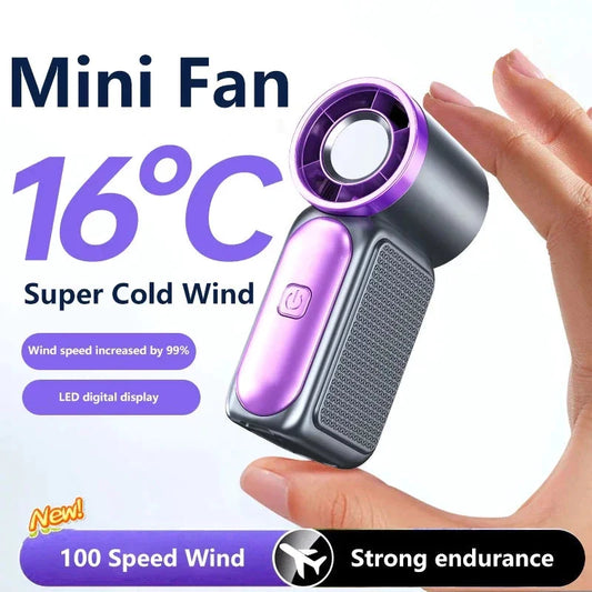 Portable Rechargeable Handheld Fan With Six Adjustable Speed Settings