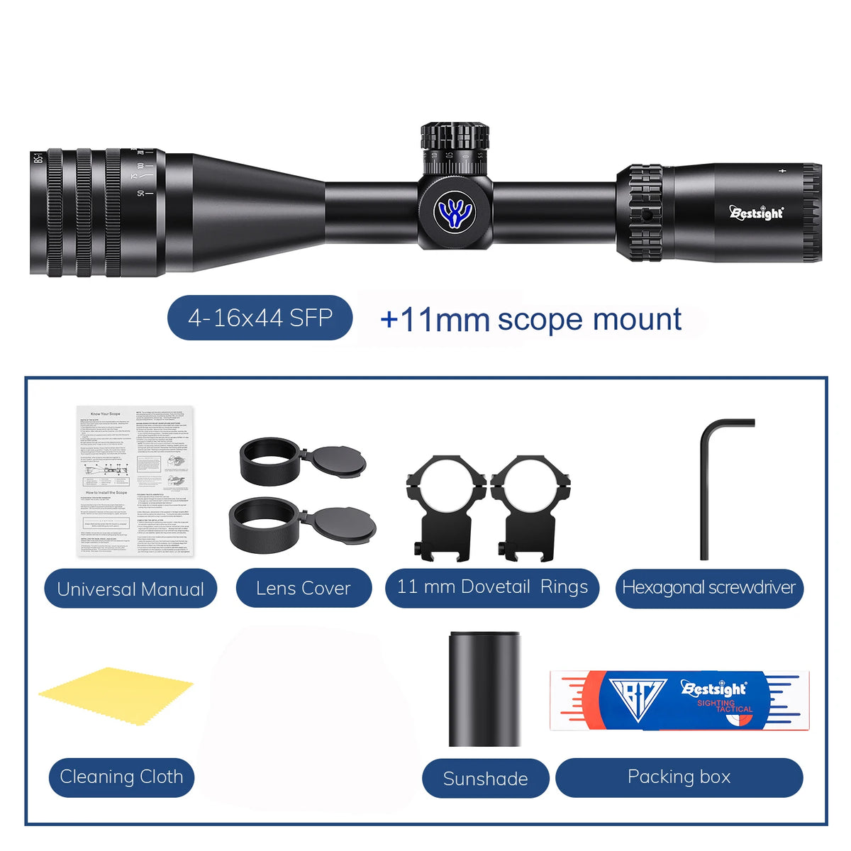 Bestsight Illuminated Reticle Riflescope For Tactical Hunting