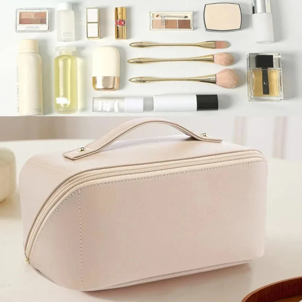 Premium Travel Makeup Organizer Polyester Cosmetic Bag With Zipper