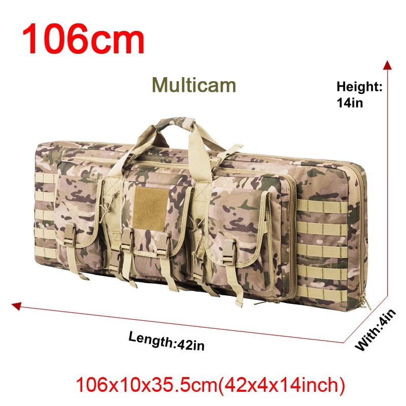 LQArmy Tactical Double Rifle Case Molle Hunting Airsoft Gun Backpack