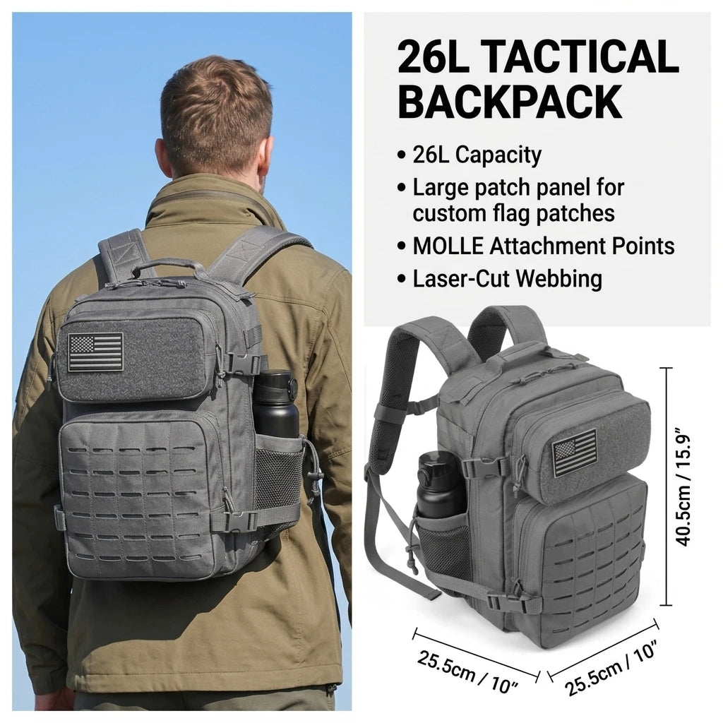 ReFire Gear Tactical Gym Backpack With Molle System And Cup Holders