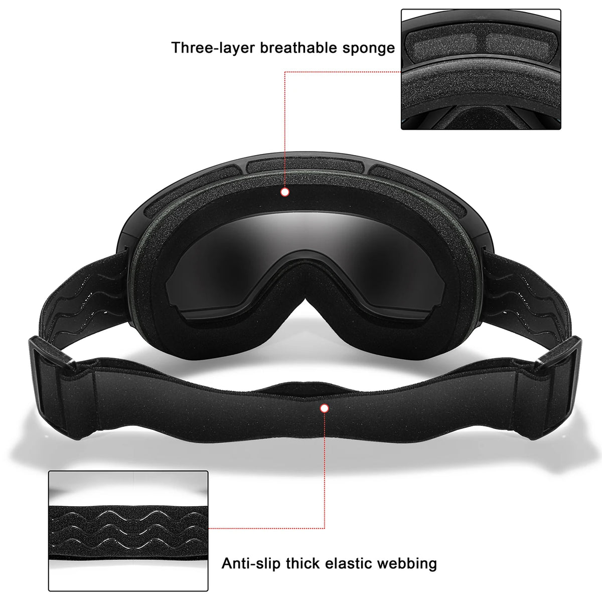 Unisex Professional UV400 Antifog Ski Goggles For Winter Sports