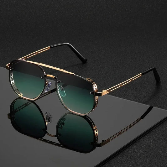 OPUYYM Classic Double Beam Metal Sunglasses Unisex Design