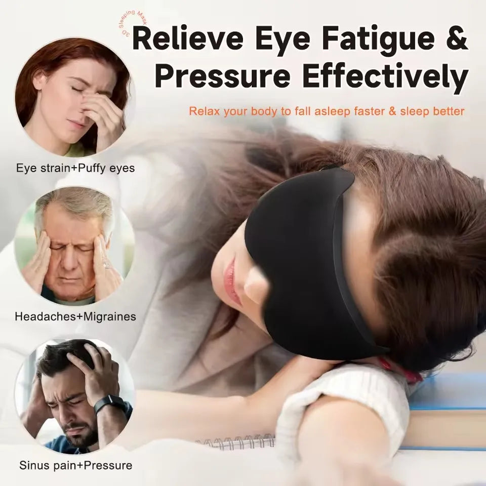 Contoured 3D Sleep Eye Mask Light Blocking Unisex Blindfold
