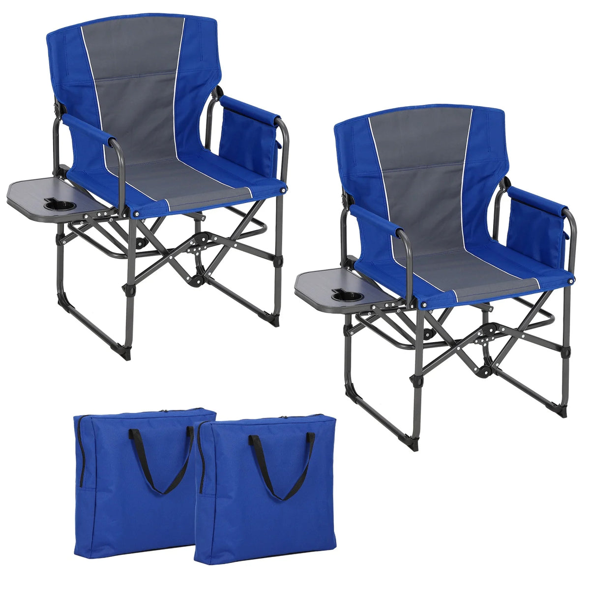 HiMISS Heavy Duty Folding Director Chair With Side Cup Holder