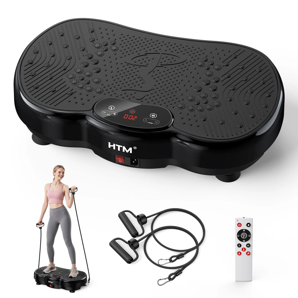 Portable Adjustable Vibration Exercise Plate Full Body Fitness Workout Machine