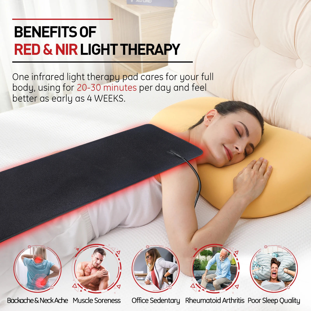 Astarexin Red Light Therapy Heating Pad For Muscle Care