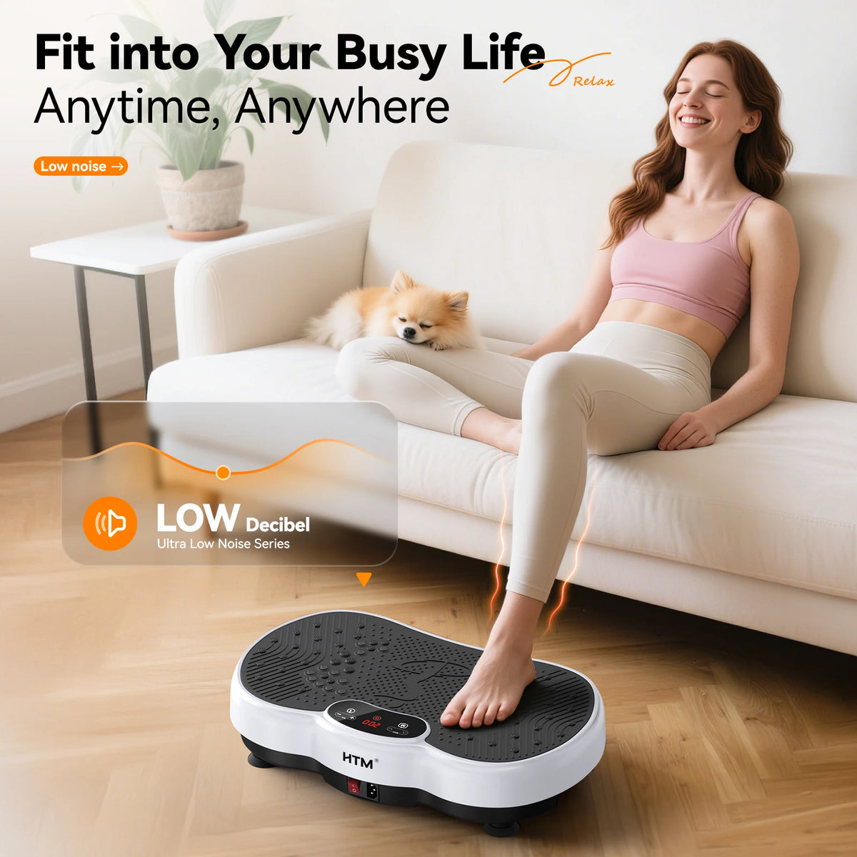 Portable Adjustable Vibration Exercise Plate Full Body Fitness Workout Machine
