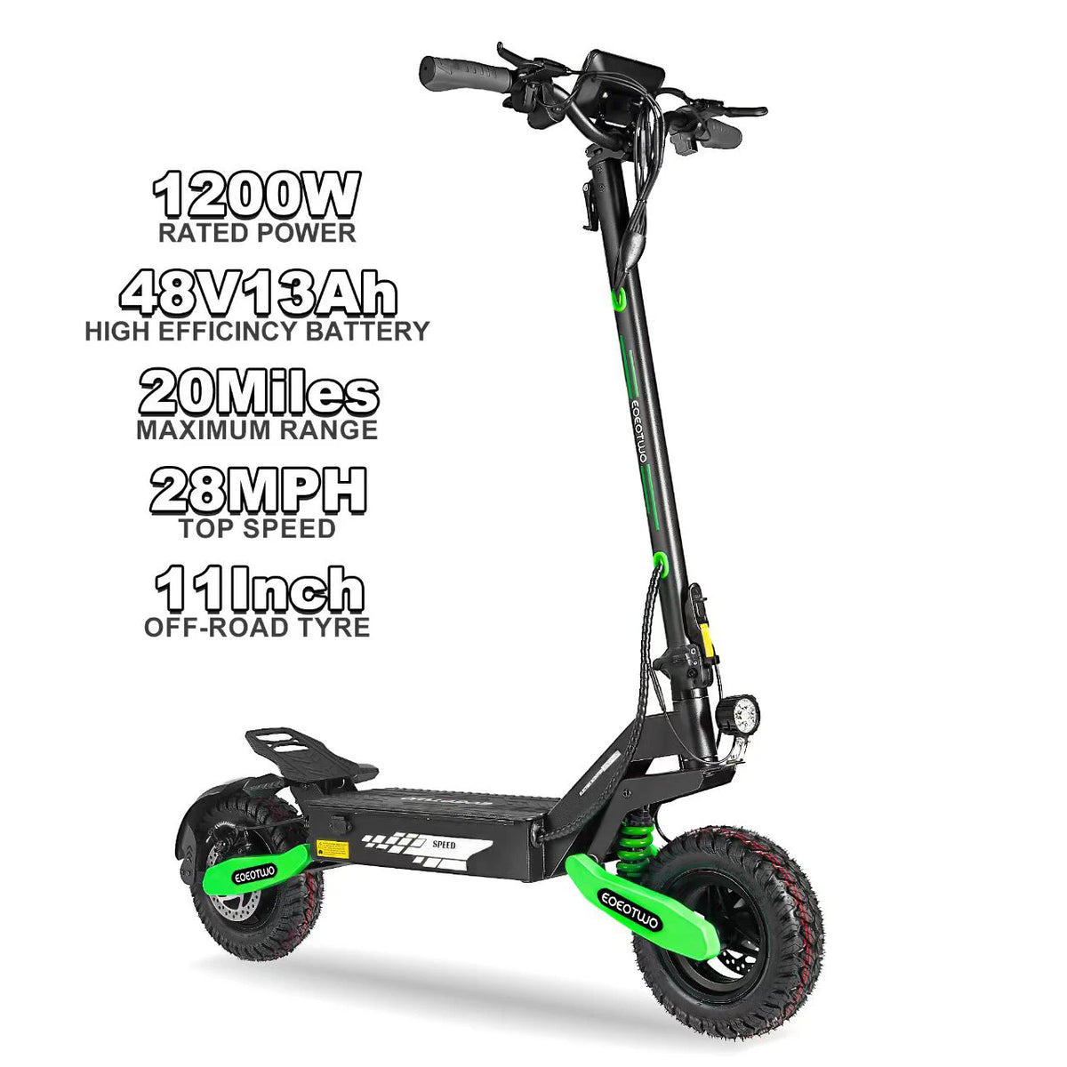 EOEOTWO 1200W Off Road Electric Scooter For Commuting