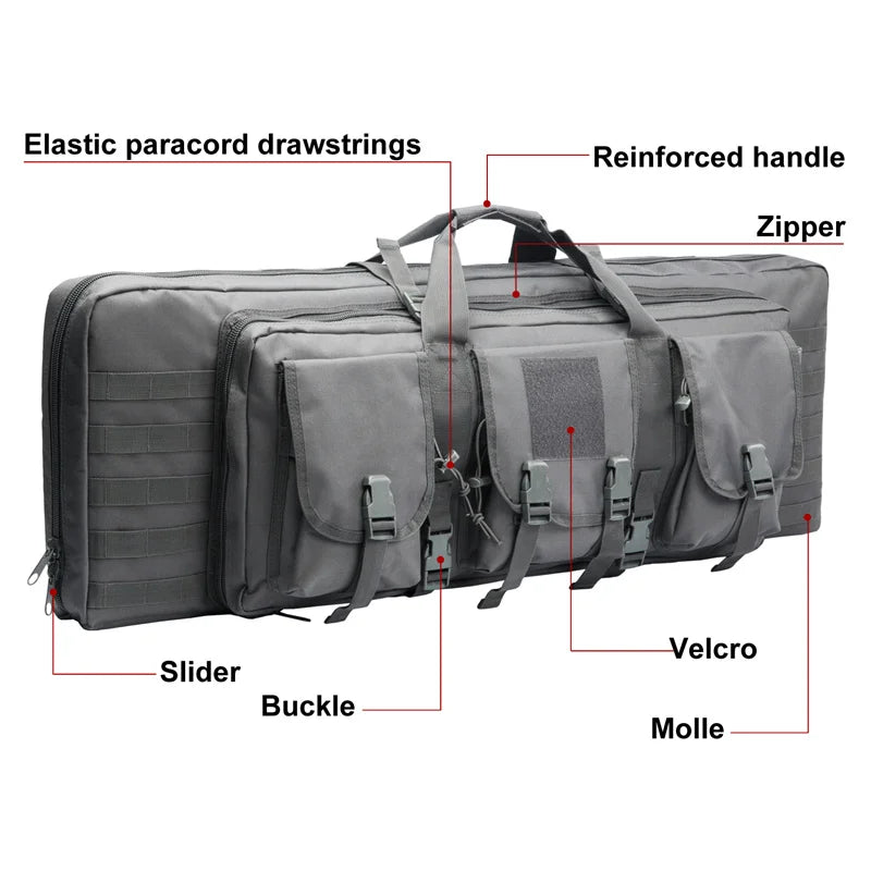 LQArmy Tactical Double Rifle Case Molle Hunting Airsoft Gun Backpack