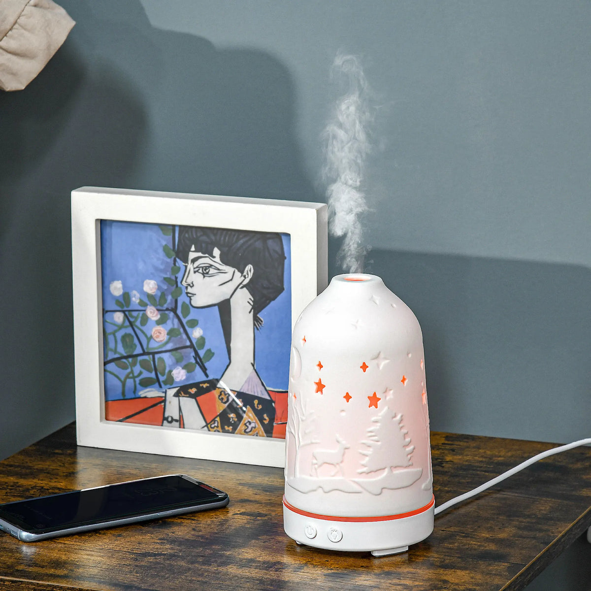 Ultrasonic Aromatherapy Diffuser With Timer And Multicolor Lighting