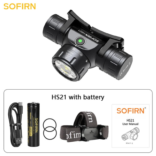 Sofirn HS21 2000 Lumens Rechargeable USBC EDC Headlamp For Camping