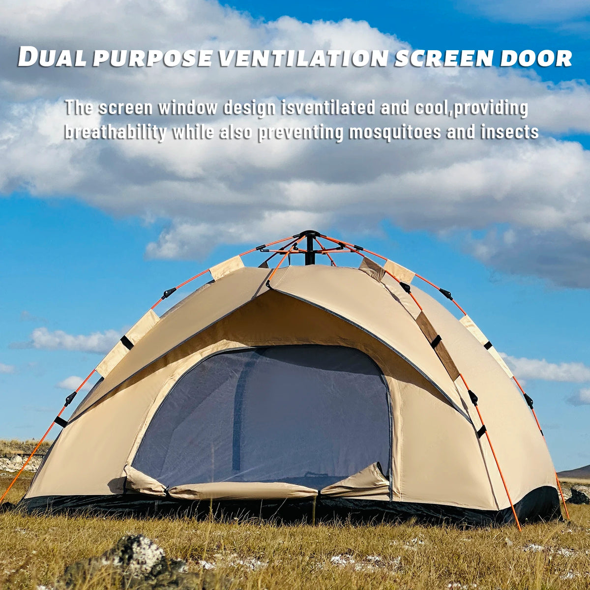 Pakicetus Automatic Pop Up Camping Tent Quick Setup Lightweight Shelter