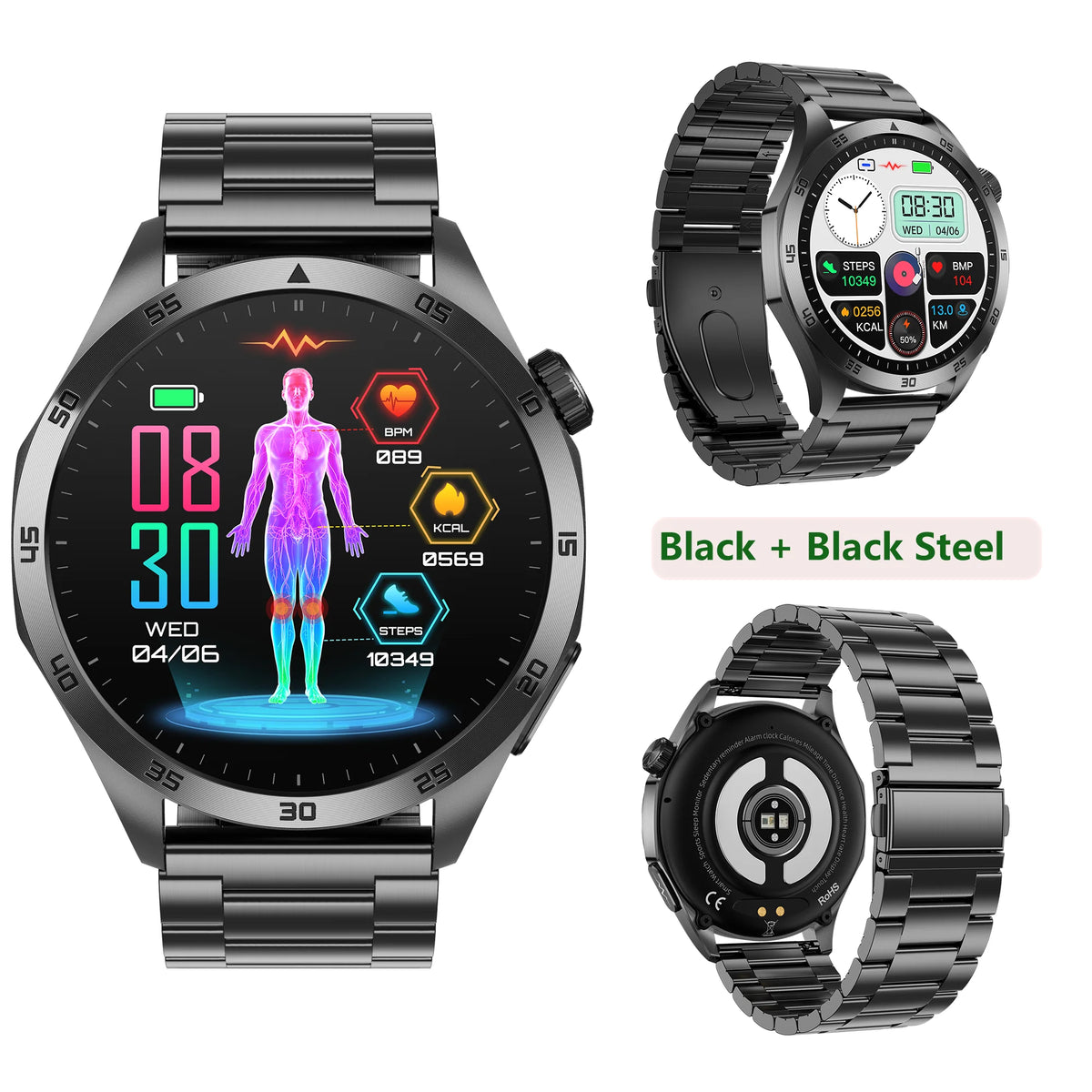 ECG PPG Smartwatch With Blood Oxygen And Bluetooth Calling