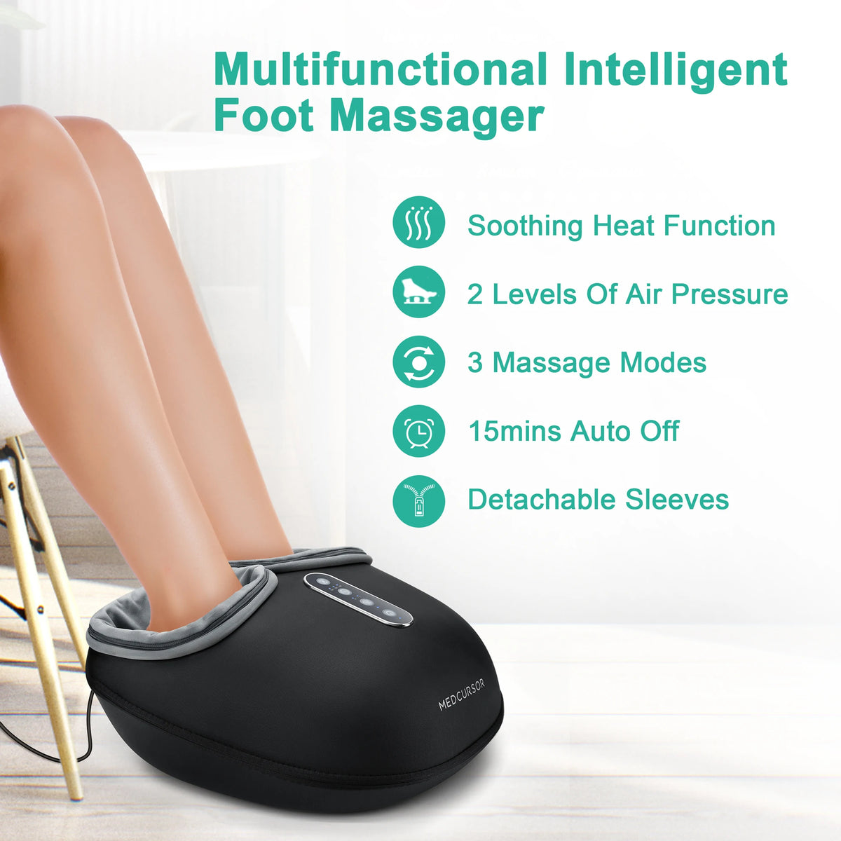 Medcursor Electric Shiatsu Foot Massager With Heat And Relaxation