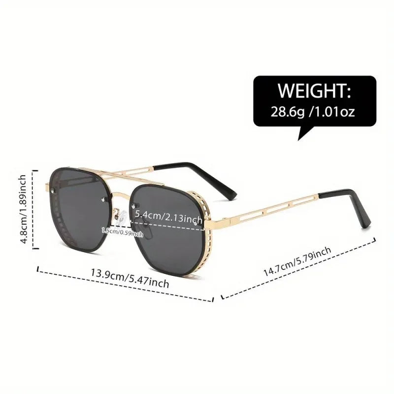 OPUYYM Classic Double Beam Metal Sunglasses Unisex Design