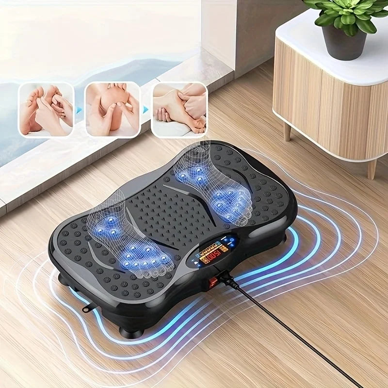 BZEQ Compact Vibration Platform With Resistance Bands Full Body Workout