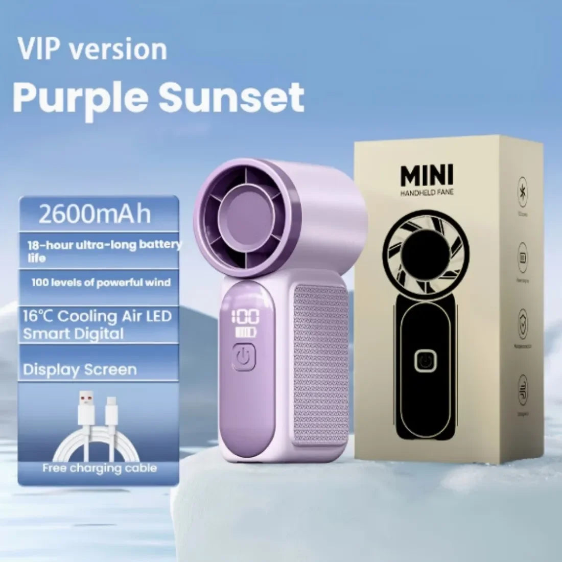 USB Rechargeable Turbo Handheld Fan for Portable Outdoor Cooling