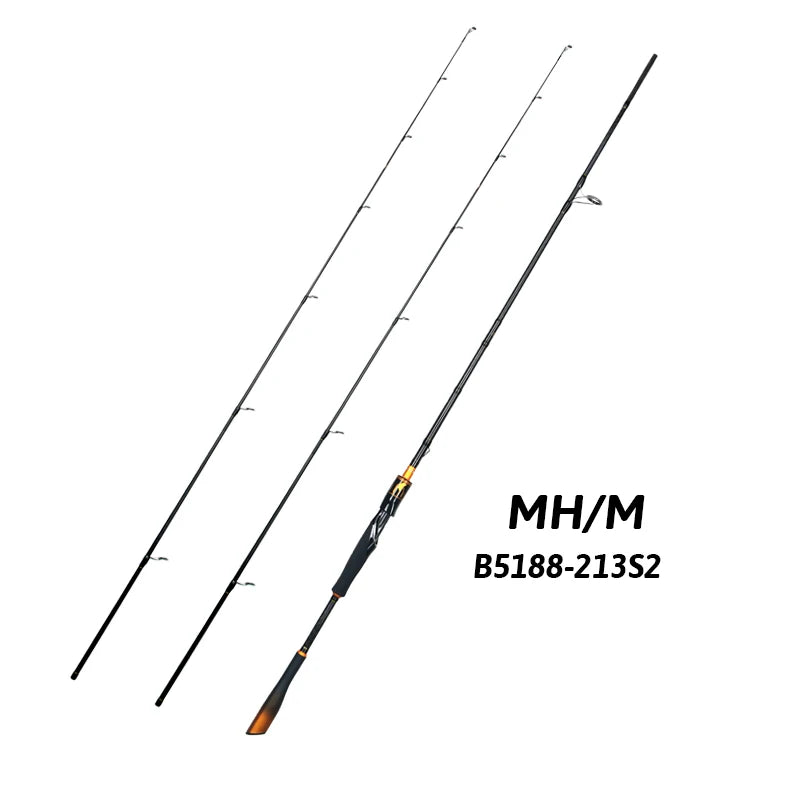 Biutifu 2 Tip Fast Action Carbon Fishing Rod Fuji Guides
