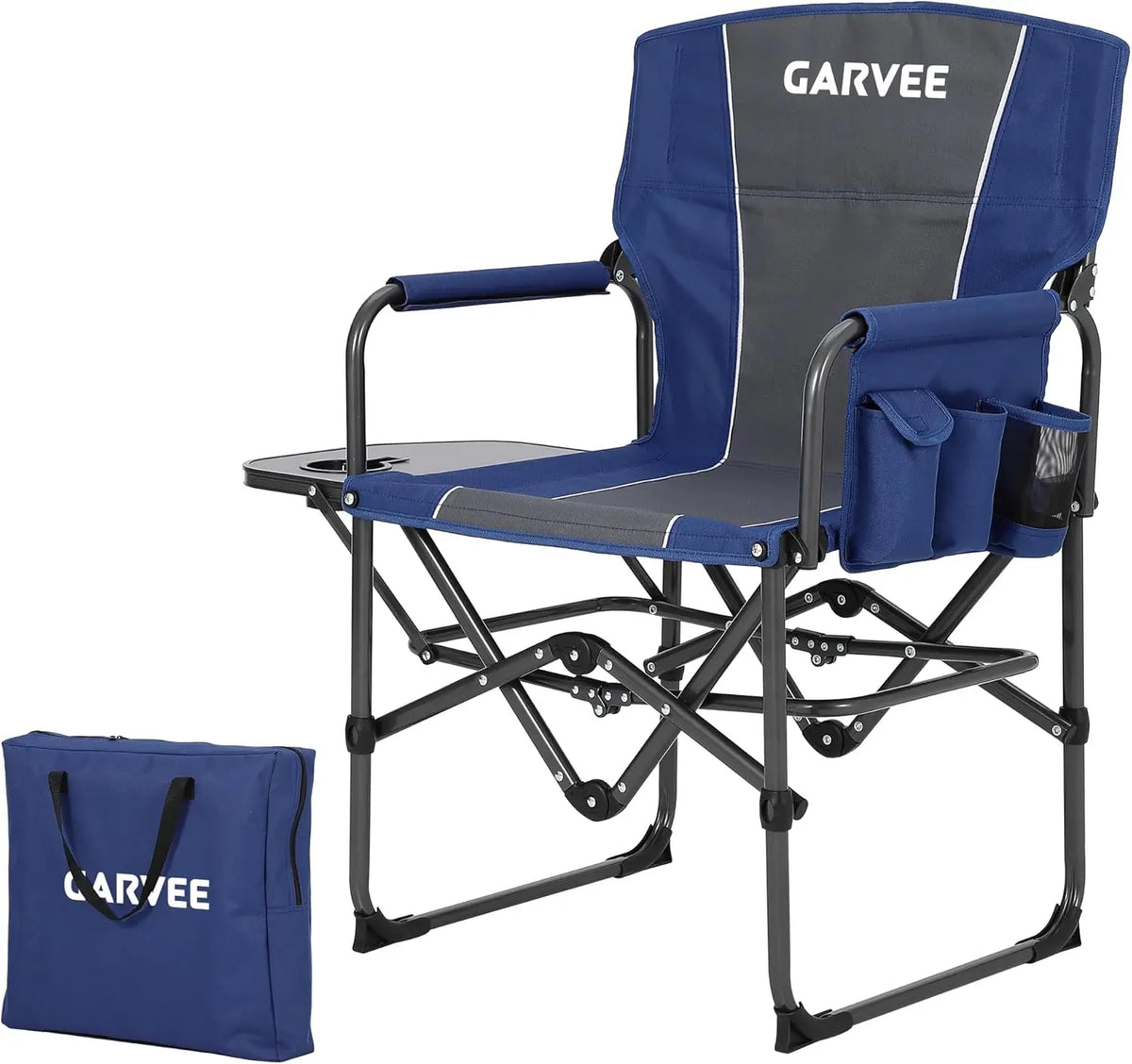 HiMISS Heavy Duty Folding Director Chair With Side Cup Holder