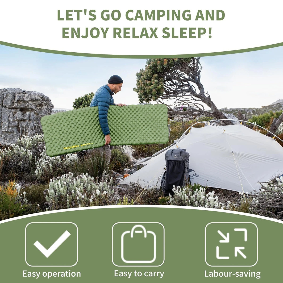 Naturehike Ultralight Insulated Inflatable Sleeping Pad For Outdoor Camping